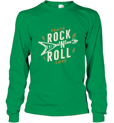 Peace Rock and Roll Love Music Guitar Retro Hippie Long Sleeve T-Shirt Long Sleeve T-Shirt - FordPhuMy