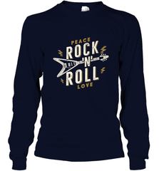 Peace Rock and Roll Love Music Guitar Retro Hippie Long Sleeve T-Shirt Long Sleeve T-Shirt - FordPhuMy