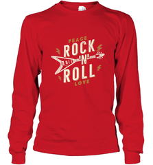 Peace Rock and Roll Love Music Guitar Retro Hippie Long Sleeve T-Shirt Long Sleeve T-Shirt - FordPhuMy