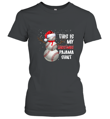 Baseball Snowman Christmas This is my Christmas Pajama Women's T-Shirt Women's T-Shirt / Black / S Women's T-Shirt - FordPhuMy