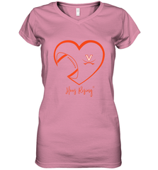 Virginia Cavaliers Football Inside Heart  Team Women's V-Neck T-Shirt Women's V-Neck T-Shirt - FordPhuMy