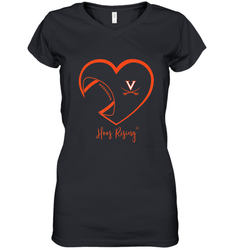 Virginia Cavaliers Football Inside Heart  Team Women's V-Neck T-Shirt