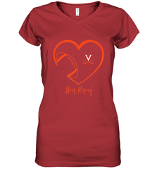 Virginia Cavaliers Football Inside Heart  Team Women's V-Neck T-Shirt Women's V-Neck T-Shirt - FordPhuMy