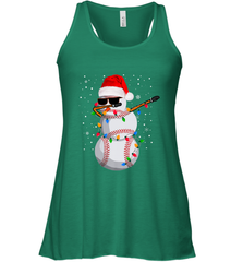 Dabbing Snowman Baseball Christmas Lights Pajama Tee Women's Racerback Tank Women's Racerback Tank - FordPhuMy
