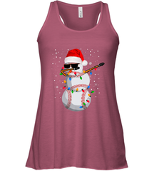 Dabbing Snowman Baseball Christmas Lights Pajama Tee Women's Racerback Tank Women's Racerback Tank - FordPhuMy