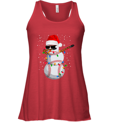 Dabbing Snowman Baseball Christmas Lights Pajama Tee Women's Racerback Tank Women's Racerback Tank - FordPhuMy