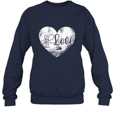 Love Valentines Day Heart Vintage Gift For Men Women Crewneck Sweatshirt