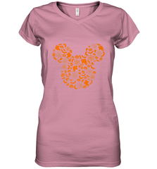Disney Mickey Mouse Halloween Silhouette Women's V-Neck T-Shirt Women's V-Neck T-Shirt - FordPhuMy