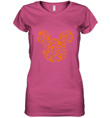 Disney Mickey Mouse Halloween Silhouette Women's V-Neck T-Shirt Women's V-Neck T-Shirt - FordPhuMy