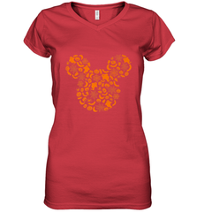 Disney Mickey Mouse Halloween Silhouette Women's V-Neck T-Shirt Women's V-Neck T-Shirt - FordPhuMy
