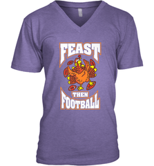 Funny Thanksgiving Turkey Feast Than Football Men's V-Neck Men's V-Neck - FordPhuMy