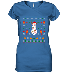 Christmas Baseball Snowman Reindeer In A Santa Hat Pajama Women's V-Neck T-Shirt Women's V-Neck T-Shirt - FordPhuMy