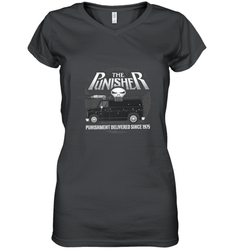 Marvel The Punisher Battle Van Since 1975 Women's V-Neck T-Shirt