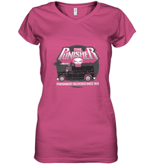 Marvel The Punisher Battle Van Since 1975 Women's V-Neck T-Shirt Women's V-Neck T-Shirt - FordPhuMy