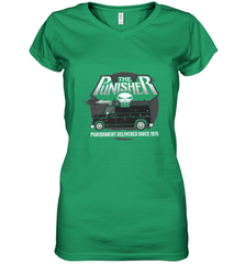 Marvel The Punisher Battle Van Since 1975 Women's V-Neck T-Shirt Women's V-Neck T-Shirt - FordPhuMy