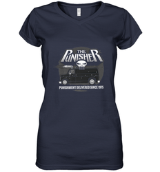 Marvel The Punisher Battle Van Since 1975 Women's V-Neck T-Shirt