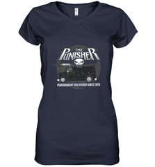 Marvel The Punisher Battle Van Since 1975 Women's V-Neck T-Shirt Women's V-Neck T-Shirt - FordPhuMy