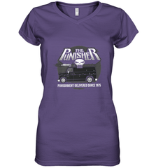 Marvel The Punisher Battle Van Since 1975 Women's V-Neck T-Shirt Women's V-Neck T-Shirt - FordPhuMy