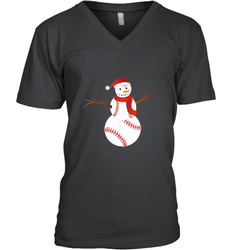 Snowman Baseball Christmas Men's V-Neck