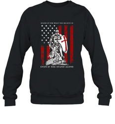 Knight Templar American Flag Crewneck Sweatshirt