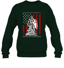 Knight Templar American Flag Crewneck Sweatshirt Crewneck Sweatshirt - FordPhuMy