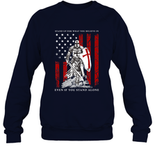 Knight Templar American Flag Crewneck Sweatshirt Crewneck Sweatshirt - FordPhuMy