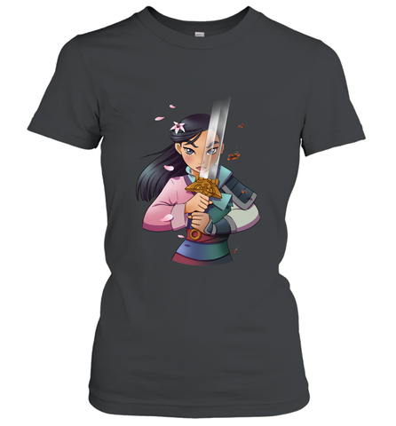 Disney Mulan Anime Half Girl Half Warrior Women's T-Shirt Women's T-Shirt / Black / S Women's T-Shirt - FordPhuMy