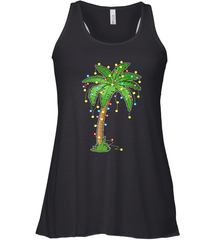 Christmas Lights Palm Tree Beach Funny Tropical Xmas Gift Women's Racerback Tank Women's Racerback Tank - FordPhuMy