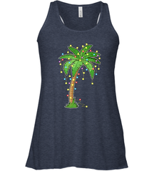 Christmas Lights Palm Tree Beach Funny Tropical Xmas Gift Women's Racerback Tank Women's Racerback Tank - FordPhuMy