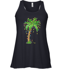 Christmas Lights Palm Tree Beach Funny Tropical Xmas Gift Women's Racerback Tank Women's Racerback Tank - FordPhuMy