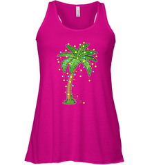 Christmas Lights Palm Tree Beach Funny Tropical Xmas Gift Women's Racerback Tank Women's Racerback Tank - FordPhuMy