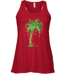 Christmas Lights Palm Tree Beach Funny Tropical Xmas Gift Women's Racerback Tank