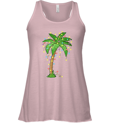 Christmas Lights Palm Tree Beach Funny Tropical Xmas Gift Women's Racerback Tank Women's Racerback Tank - FordPhuMy