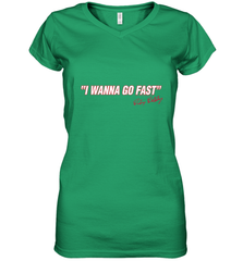 Talladega Nights I Wanna Go Fast Ricky Bobby Signature Women's V-Neck T-Shirt Women's V-Neck T-Shirt - FordPhuMy