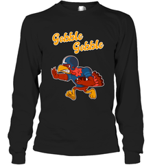 Turkey Football Shirt Funny Thanksgiving Turkey Gobble Gift Long Sleeve T-Shirt Long Sleeve T-Shirt - FordPhuMy