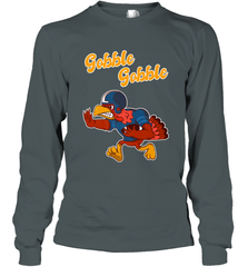 Turkey Football Shirt Funny Thanksgiving Turkey Gobble Gift Long Sleeve T-Shirt Long Sleeve T-Shirt - FordPhuMy
