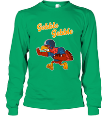 Turkey Football Shirt Funny Thanksgiving Turkey Gobble Gift Long Sleeve T-Shirt Long Sleeve T-Shirt - FordPhuMy