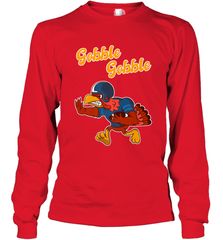 Turkey Football Shirt Funny Thanksgiving Turkey Gobble Gift Long Sleeve T-Shirt Long Sleeve T-Shirt - FordPhuMy