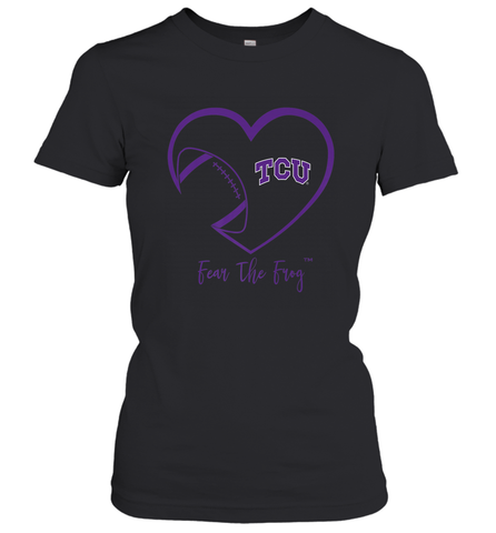 TCU Horned Frogs Football Inside Heart  Team Women's T-Shirt Women's T-Shirt / Black / S Women's T-Shirt - FordPhuMy