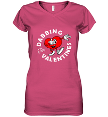 Dabbing Heart For Valentine's Day Art Graphics Heart Gift Women's V-Neck T-Shirt Women's V-Neck T-Shirt - FordPhuMy