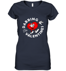 Dabbing Heart For Valentine's Day Art Graphics Heart Gift Women's V-Neck T-Shirt Women's V-Neck T-Shirt - FordPhuMy