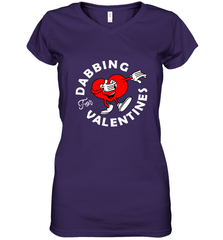 Dabbing Heart For Valentine's Day Art Graphics Heart Gift Women's V-Neck T-Shirt Women's V-Neck T-Shirt - FordPhuMy