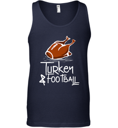 Turkey And Football Thanksgiving Day Football Fan Holiday Gift Men's Tank Top
