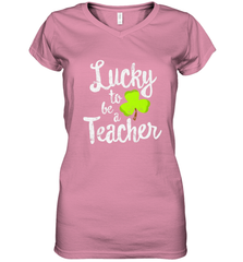Teacher St. Patrick's Day Shirt, Lucky To Be A Teacher Women's V-Neck T-Shirt Women's V-Neck T-Shirt - FordPhuMy