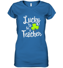 Teacher St. Patrick's Day Shirt, Lucky To Be A Teacher Women's V-Neck T-Shirt Women's V-Neck T-Shirt - FordPhuMy