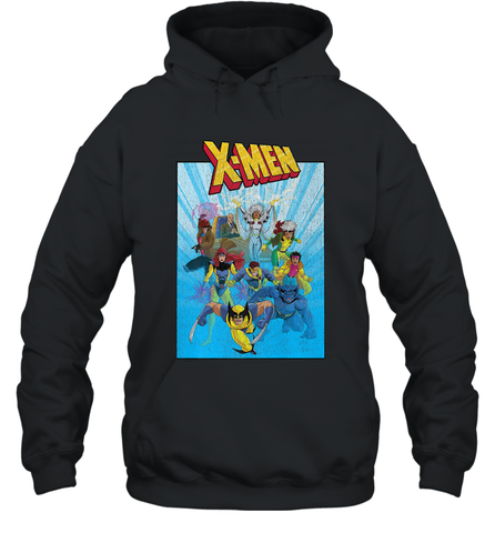Marvel X Men Animated Series Poster Retro 90s Hooded Sweatshirt Hooded Sweatshirt / Black / S Hooded Sweatshirt - FordPhuMy