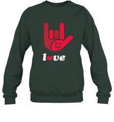 Cute Love Hand Sign Heart Valentines Day Retro Vintage Top Crewneck Sweatshirt Crewneck Sweatshirt - FordPhuMy