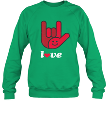 Cute Love Hand Sign Heart Valentines Day Retro Vintage Top Crewneck Sweatshirt Crewneck Sweatshirt - FordPhuMy