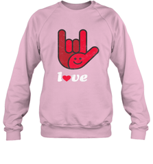 Cute Love Hand Sign Heart Valentines Day Retro Vintage Top Crewneck Sweatshirt Crewneck Sweatshirt - FordPhuMy