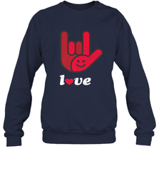 Cute Love Hand Sign Heart Valentines Day Retro Vintage Top Crewneck Sweatshirt Crewneck Sweatshirt - FordPhuMy